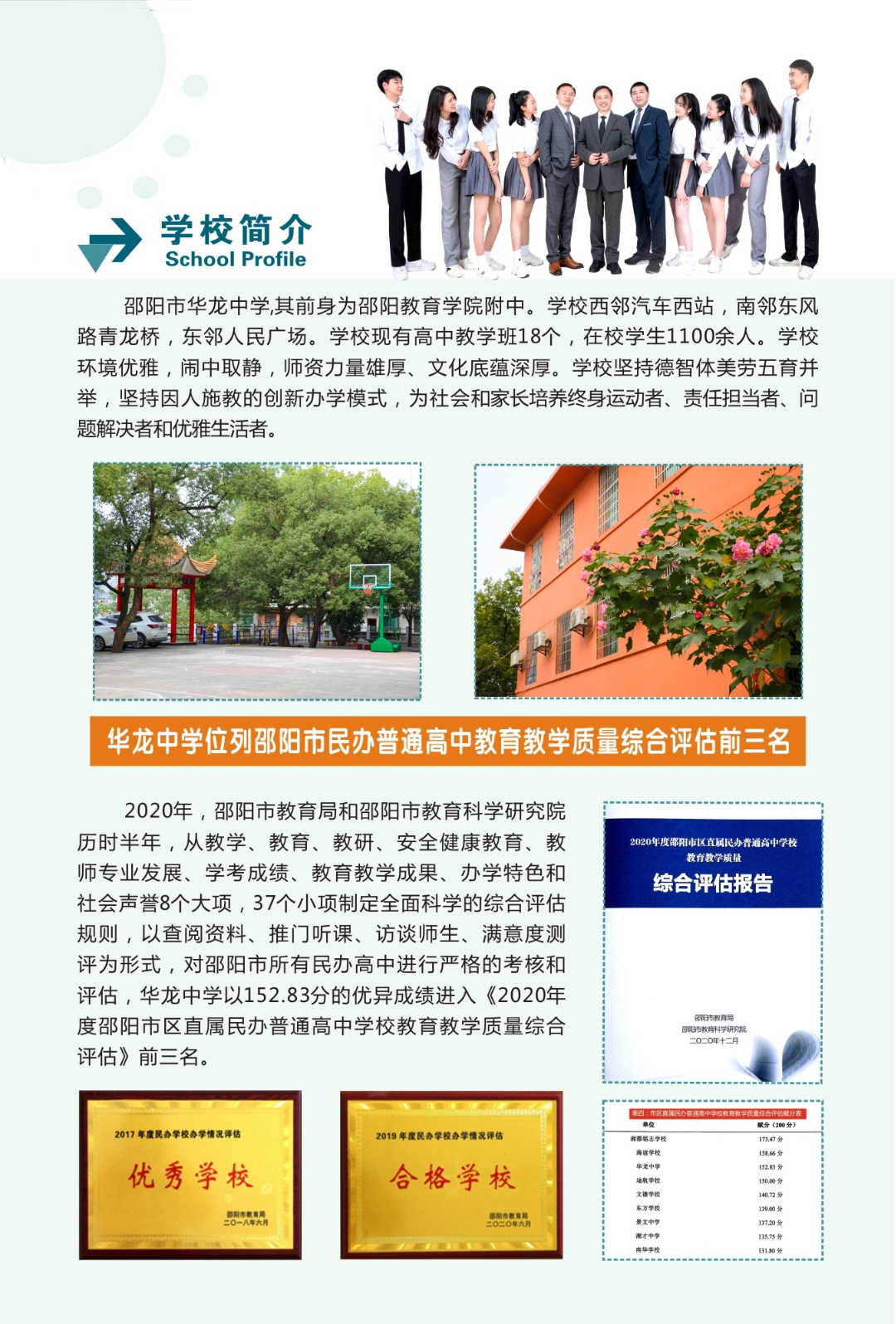 邵阳市华龙中学,邵阳中学教育,高中教育,师资雄厚,名优教师